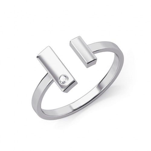Charisma bar - Srebrny pierścionek z białym topazem