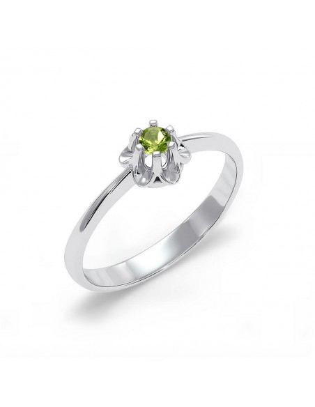 Fiore -Srebrny pierścionek z oliwinem