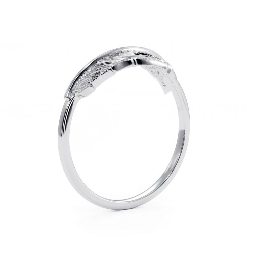 Feather - Srebrny pierścionek z...