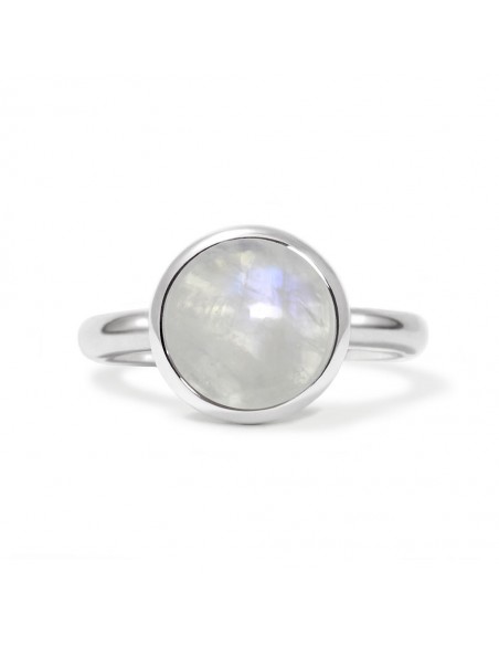 Candy - Srebrny pierścionek z kamieniem księżycowym