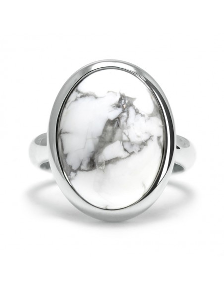 Stone - Srebrny pierścionek z howlitem