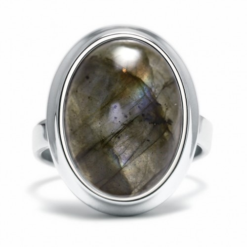 Stone - Srebrny pierścionek z labradorytem