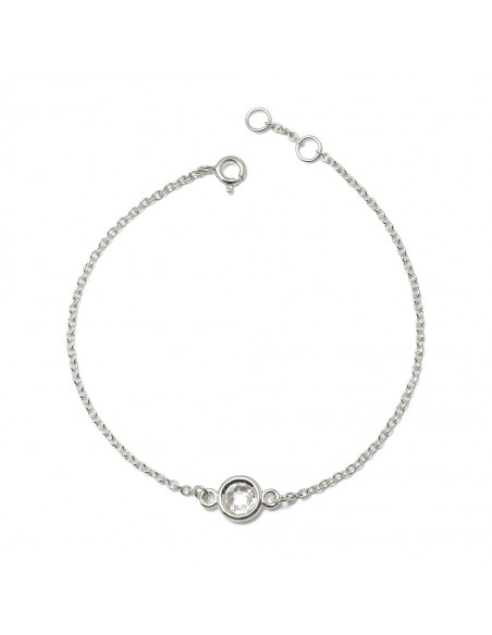 Aura - Bransoletka srebrna z białym topazem