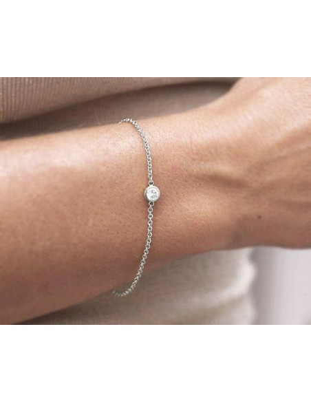Aura - Bransoletka srebrna z białym topazem