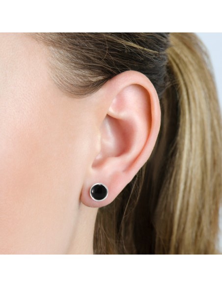 Candy - Srebrne kolczyki z czarnym onyksem