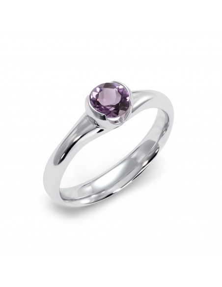 Sydney - Srebrny pierścionek z ametystem