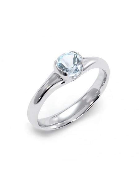 Sydney - Srebrny pierścionek z niebieskim topazem