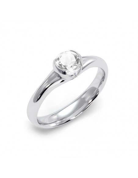 Sydney - Srebrny pierścionek z kryształem górskim