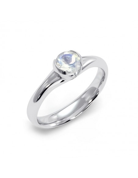 Sydney - Srebrny pierścionek z kamieniem księżycowym