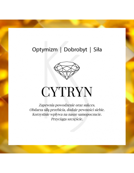 Love - Srebrne kolczyki z cytrynem