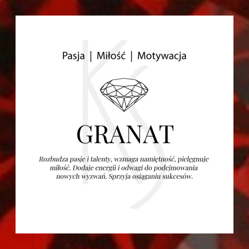 Love - Srebrny naszyjnik z granatem