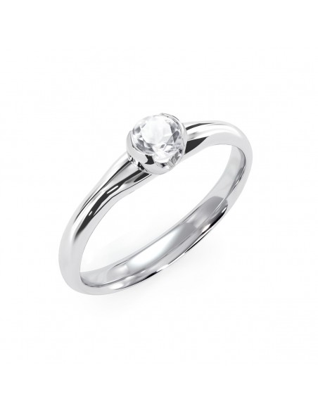 Sydney - Srebrny pierścionek z białym topazem