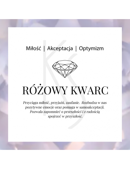 Love - Srebrna zawieszka z kwarcem różowym