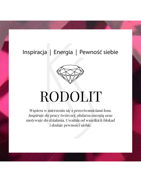 Love - Srebrny pierścionek z rodolitem