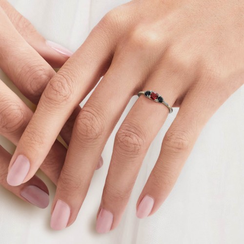 Cocktail - Srebrny pierścionek z...