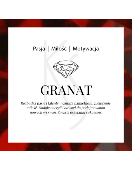 Cocktail - Srebrne kolczyki z granatem i onyksem