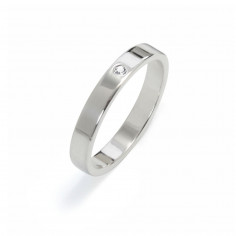 Simple  - Obrączka z białym...