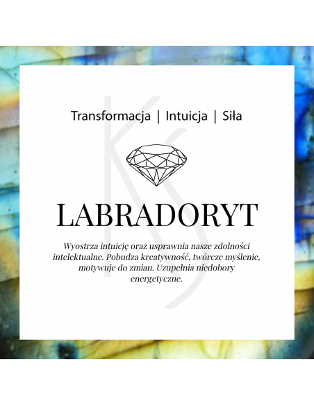 Aura - Srebrne kolczyki z labradorytem na łańcuszku