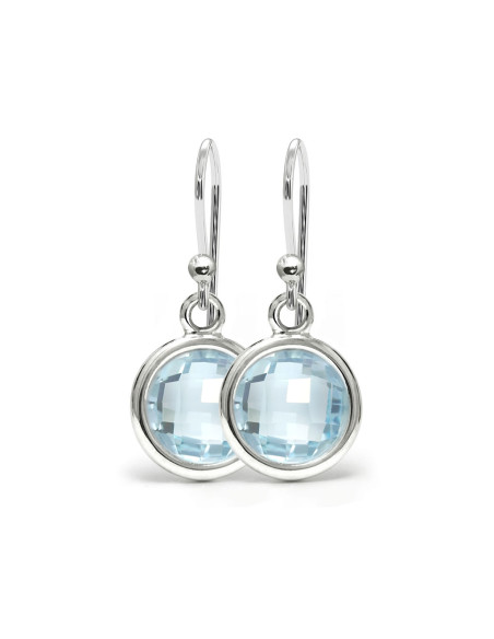 Aura - Srebrne kolczyki z niebieskim topazem