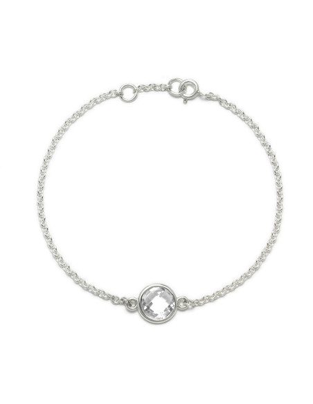 Aura - Bransoletka srebrna z białym topazem