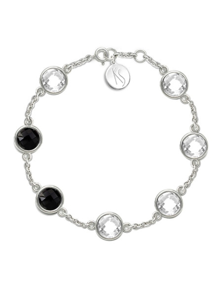 Aura - Bransoletka srebrna XL multistone