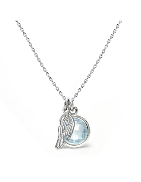 Aura - Srebrny naszyjnik z niebieskim topazem