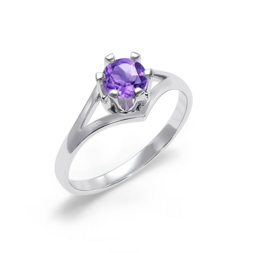 Royal - Srebrny pierścionek z ametystem