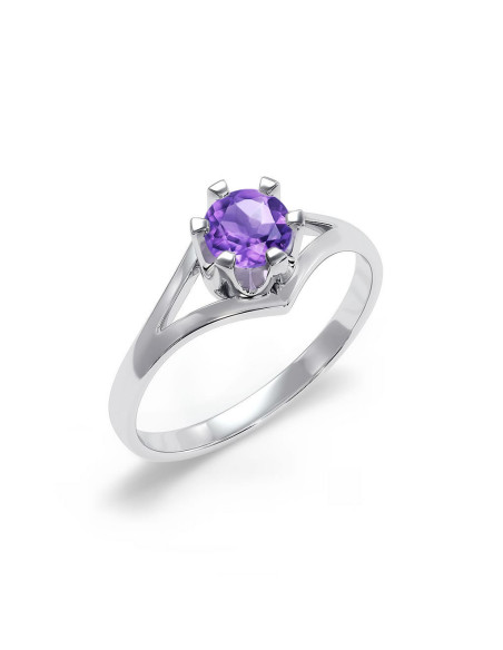 Royal - Srebrny pierścionek z ametystem