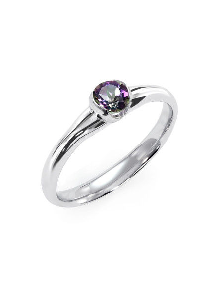 Sydney - Srebrny pierścionek z mistycznym topazem