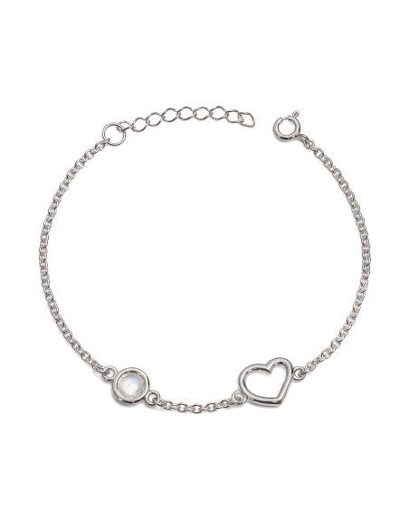 Aura - Bransoletka srebrna z kamieniem księżycowym