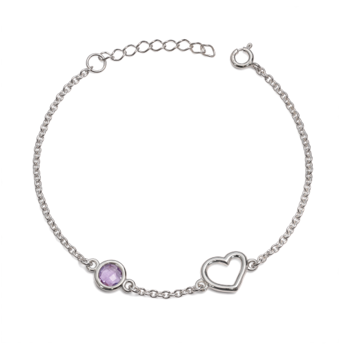 Aura - Bransoletka srebrna z ametystem
