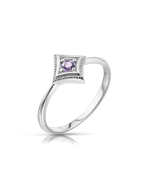 Modena - Pierścionek srebrny z ametystem