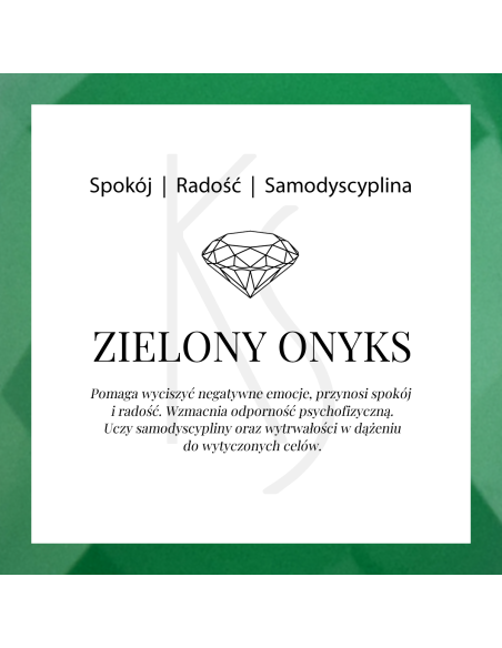 Modena - Pierścionek srebrny z zielonym onyksem