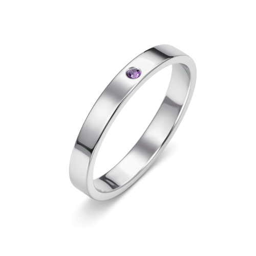 Simple  - Obrączka z ametystem