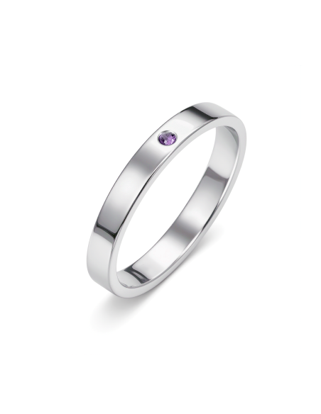 Simple  - Obrączka z ametystem