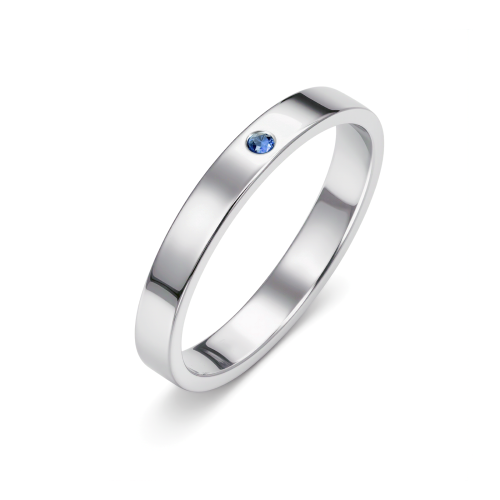 Simple  - Obrączka z szafirem