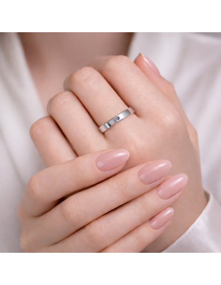 Simple  - Obrączka z ametystem