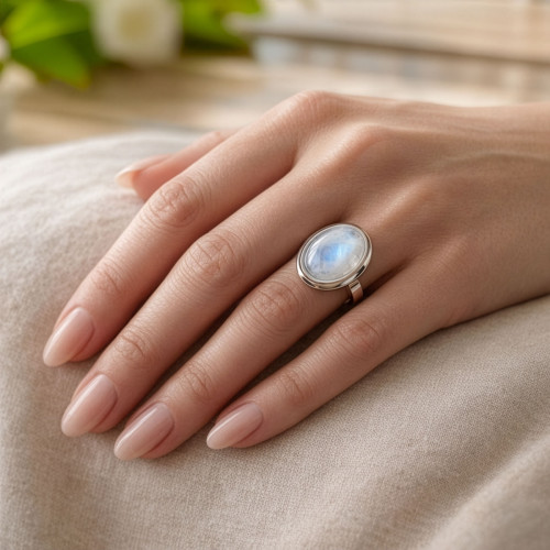 Stone - Srebrny pierścionek z...