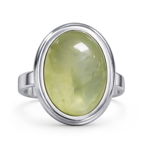 Stone - Srebrny pierścionek z prehnitem
