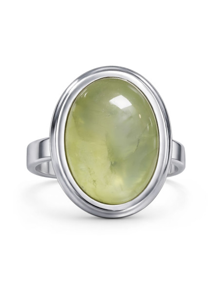Stone - Srebrny pierścionek z prehnitem