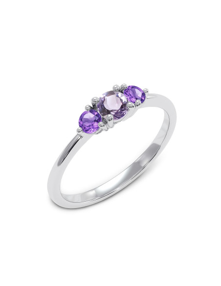 Cocktail - Srebrny pierścionek z ametystem