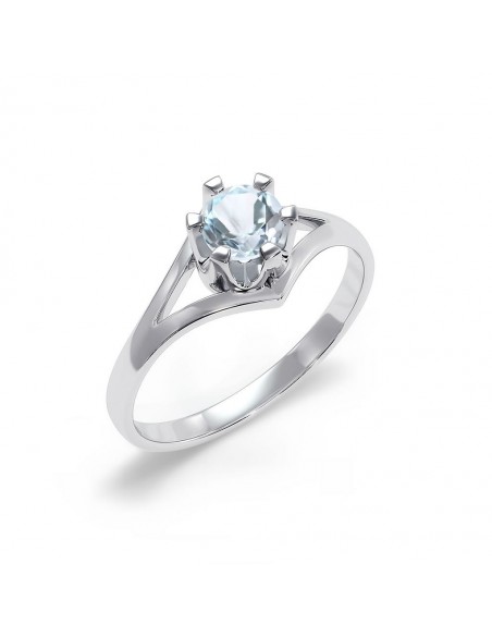 Royal - Srebrny pierścionek z niebieskim topazem