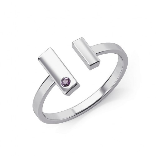 Charisma bar - Srebrny pierścionek z ametystem