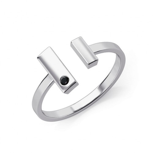 Charisma bar - Srebrny pierścionek z czarnym onyksem